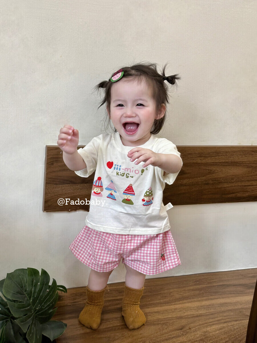 FADOBABY Girls Summer Outfit Cute Toddler Short Sleeve T-Shirt and Shorts Two-Piece Set 8